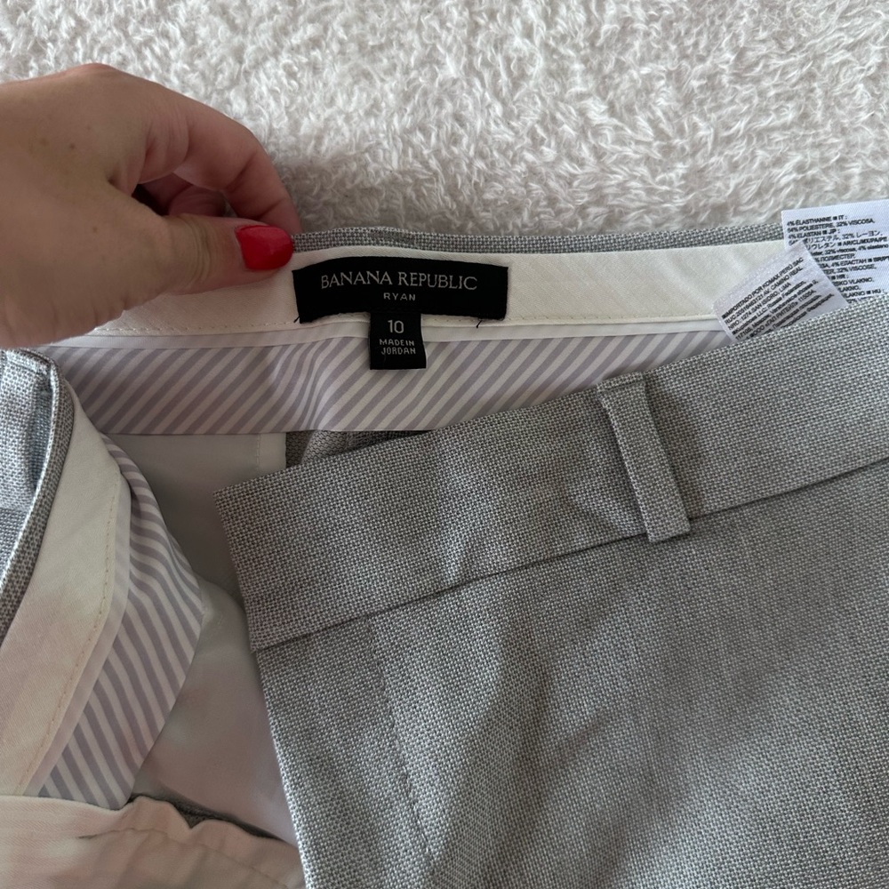 plain grey banana republic work pant size: 10
